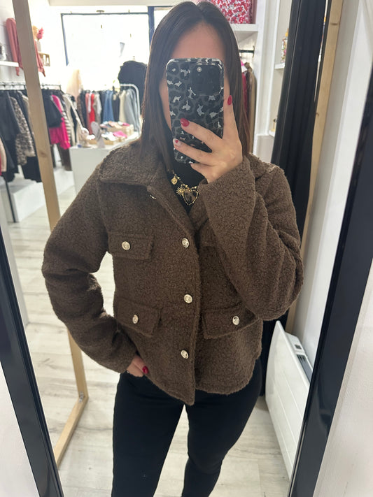 Veste bouclé marron